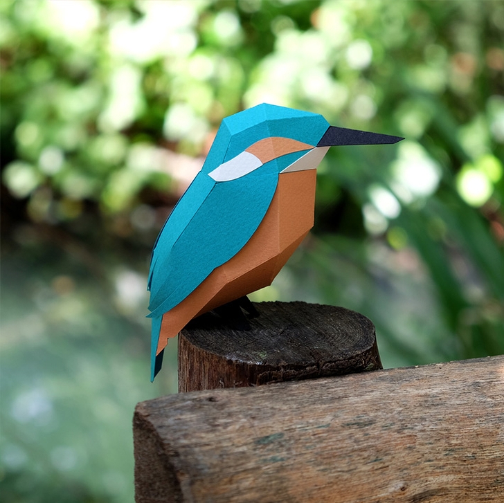 Paper figurine 3D Common Kingfisher/ Alcedo atthis